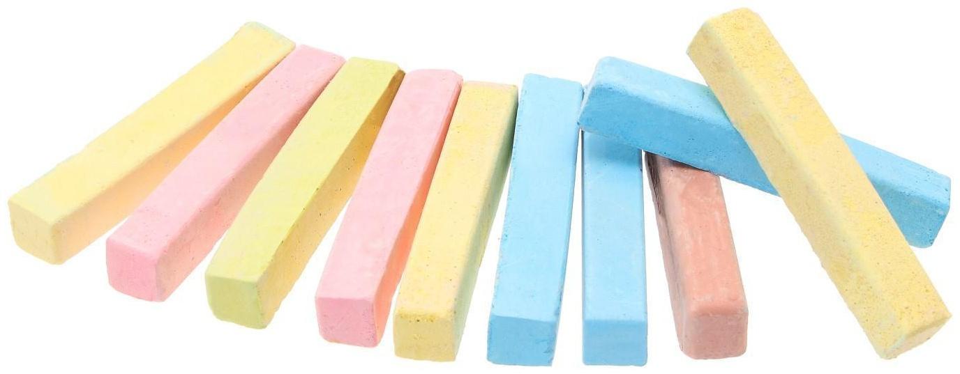 Мелки цветные для асфальта 29 штук, 10 цветов 