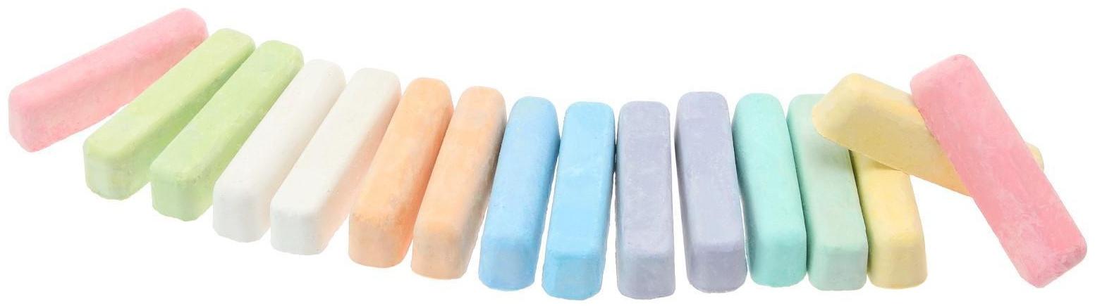 Мелки цветные для асфальта 16 штук, 8 цветов 