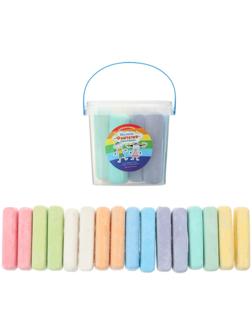 Мелки цветные для асфальта 16 штук, 8 цветов 