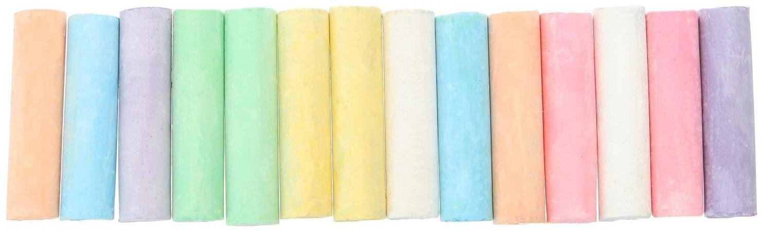 Мелки цветные для асфальта 14 штук, 7 цветов 