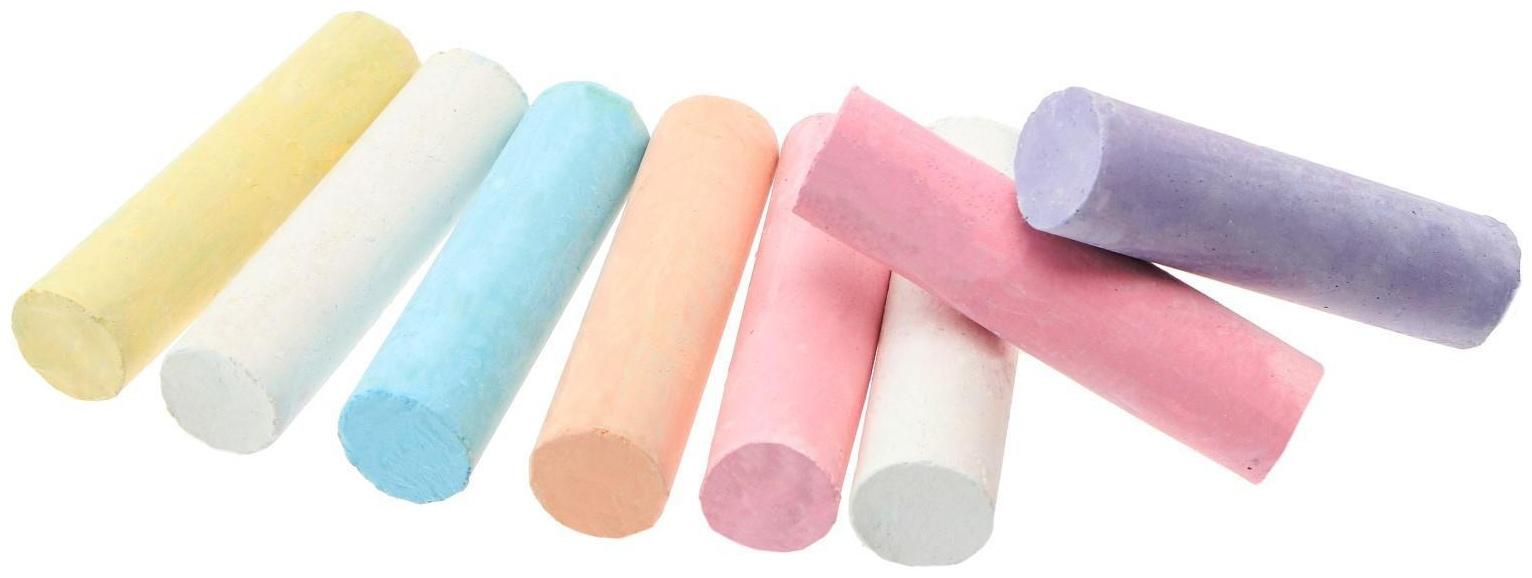 Мелки цветные для асфальта 14 штук, 7 цветов 