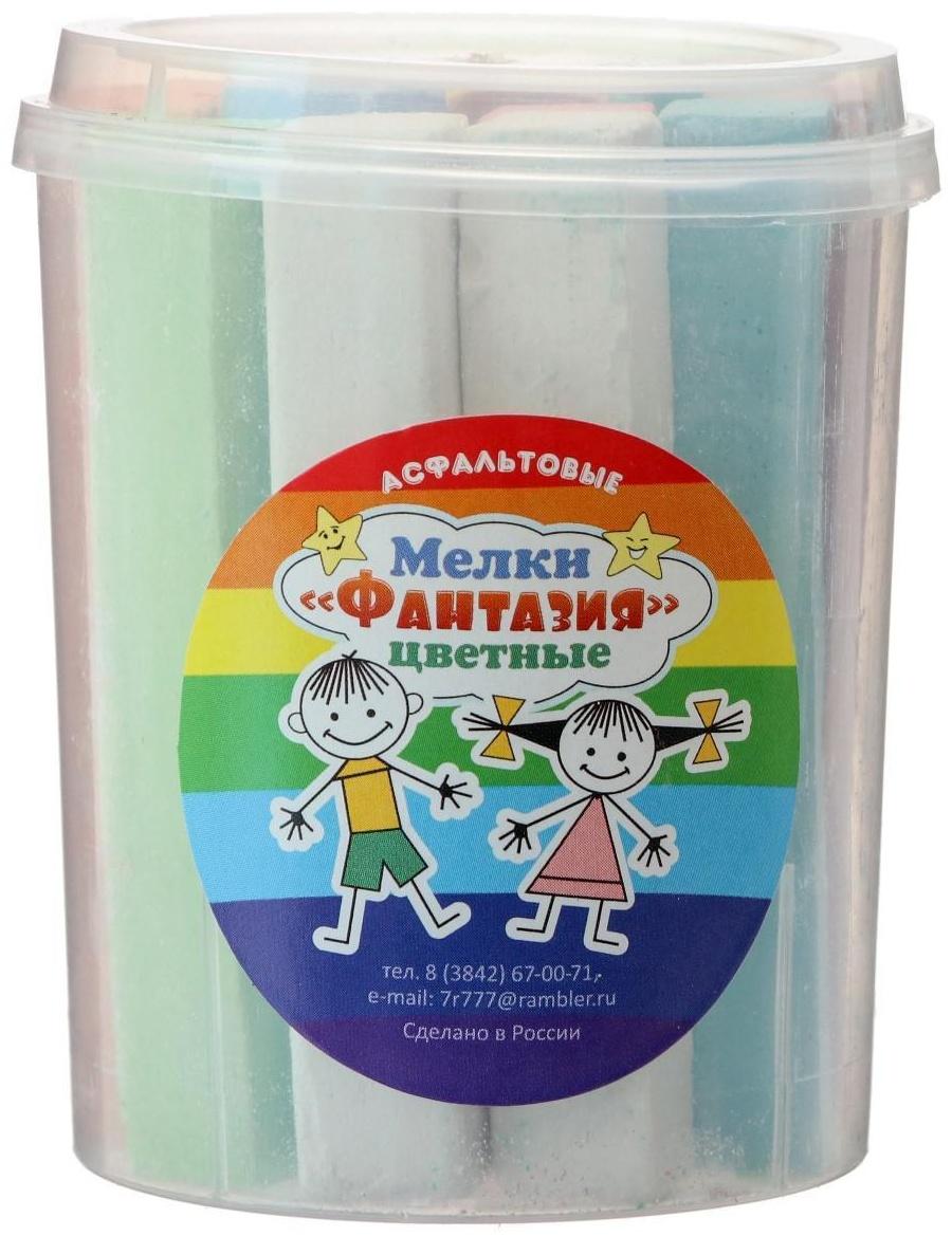Мелки цветные для асфальта 12 штук, 10 цветов 