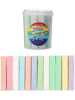 Мелки цветные для асфальта 12 штук, 10 цветов 