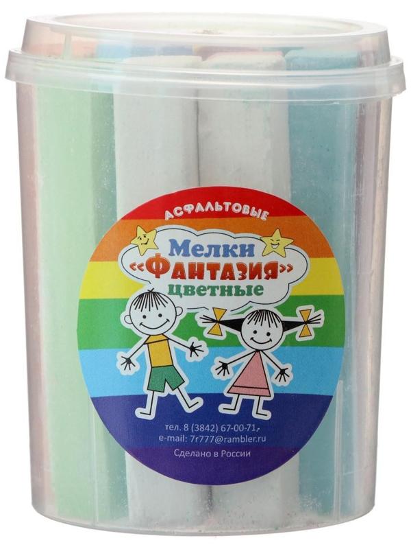 Мелки цветные для асфальта 12 штук, 10 цветов 