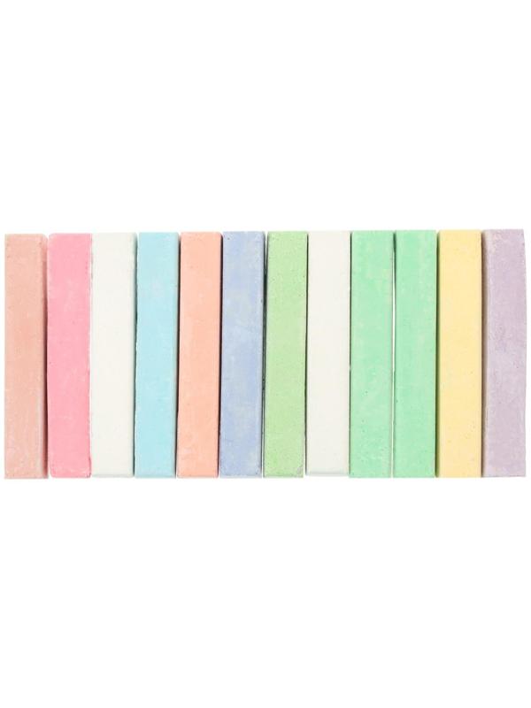 Мелки цветные для асфальта 12 штук, 10 цветов 