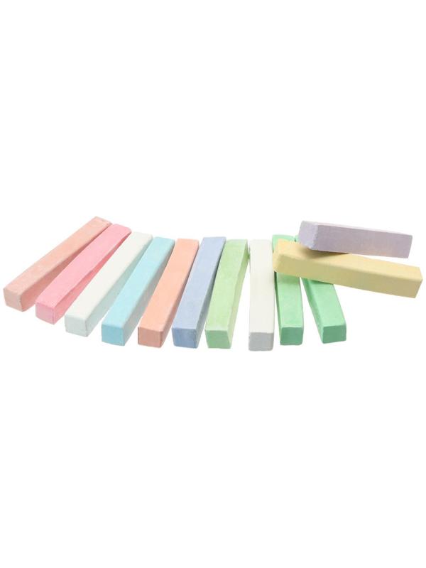 Мелки цветные для асфальта 12 штук, 10 цветов 