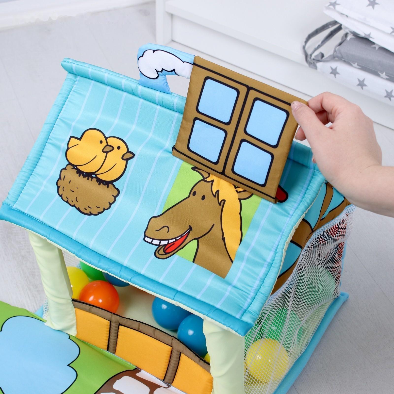 Развивающий коврик «Домик для игрушек», с дугами + шары, р - р 95х90х0,5 см.