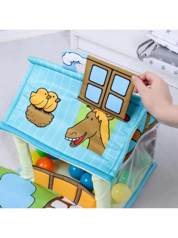 Развивающий коврик «Домик для игрушек», с дугами + шары, р - р 95х90х0,5 см.