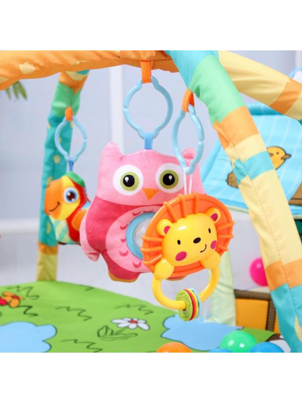 Развивающий коврик «Домик для игрушек», с дугами + шары, р - р 95х90х0,5 см.