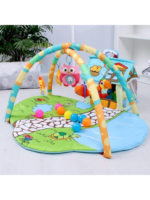 Развивающий коврик «Домик для игрушек», с дугами + шары, р - р 95х90х0,5 см.