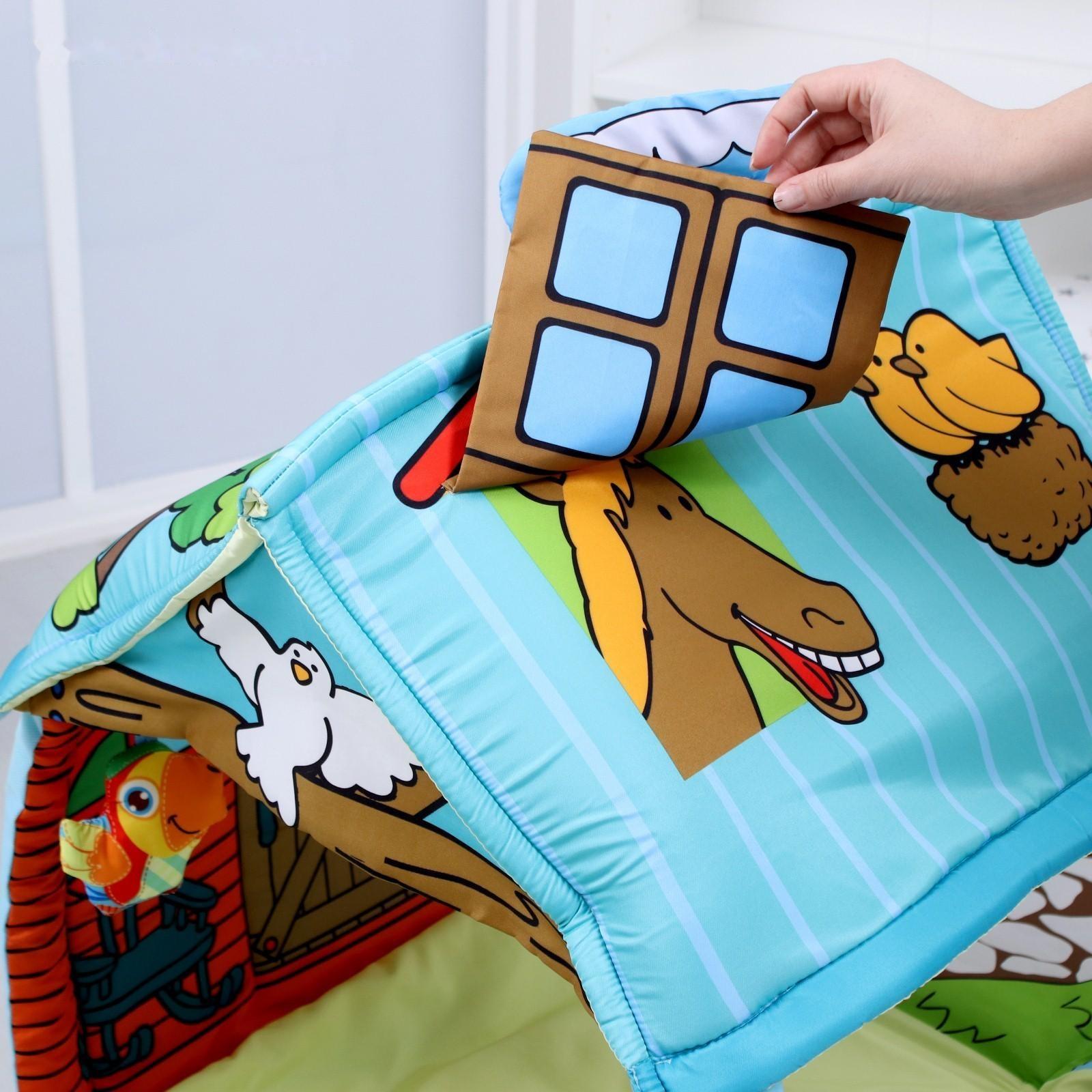 Развивающий коврик «Тропинка к дому», с дугами и погремушками, р-р 100х52х0,5 см.