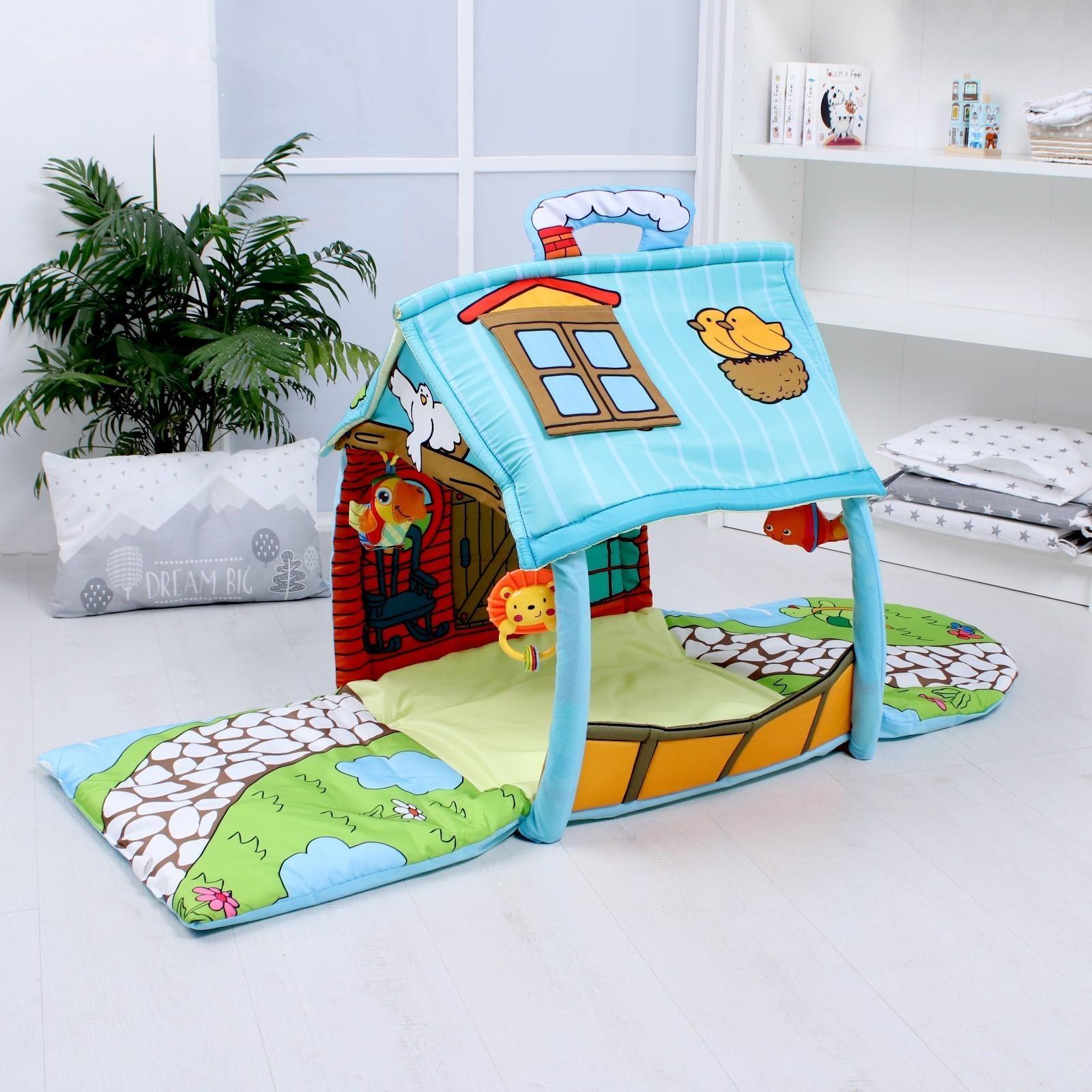 Развивающий коврик «Тропинка к дому», с дугами и погремушками, р-р 100х52х0,5 см.