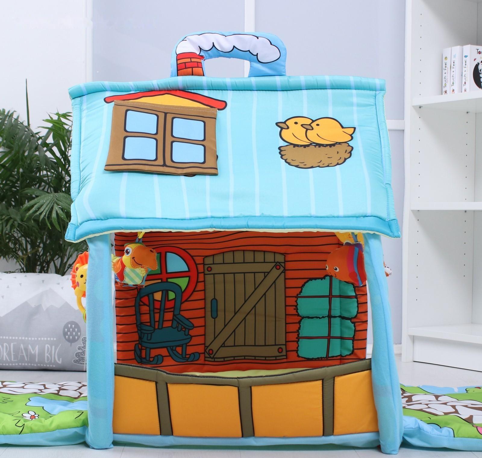 Развивающий коврик «Тропинка к дому», с дугами и погремушками, р-р 100х52х0,5 см.