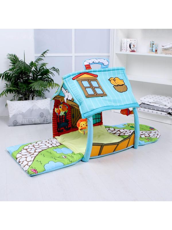 Развивающий коврик «Тропинка к дому», с дугами и погремушками, р-р 100х52х0,5 см.