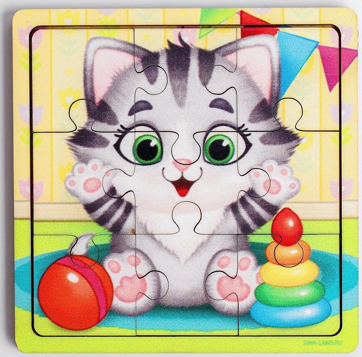 Пазл «Котёнок», 9 деталей