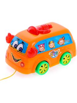 Каталка на верёвочке «Автобус», цвета МИКС