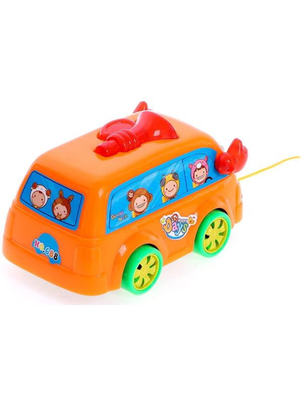 Каталка на верёвочке «Автобус», цвета МИКС