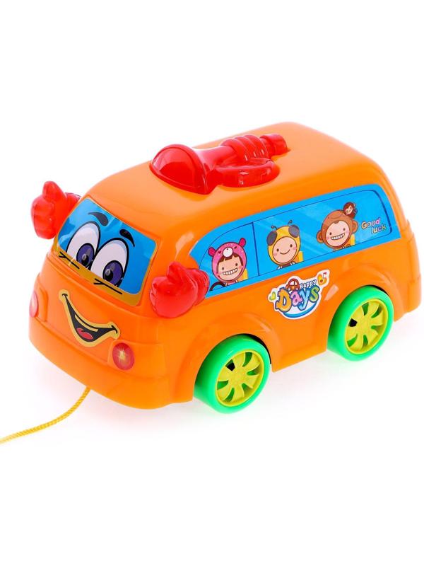 Каталка на верёвочке «Автобус», цвета МИКС