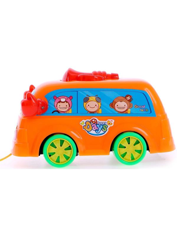 Каталка на верёвочке «Автобус», цвета МИКС