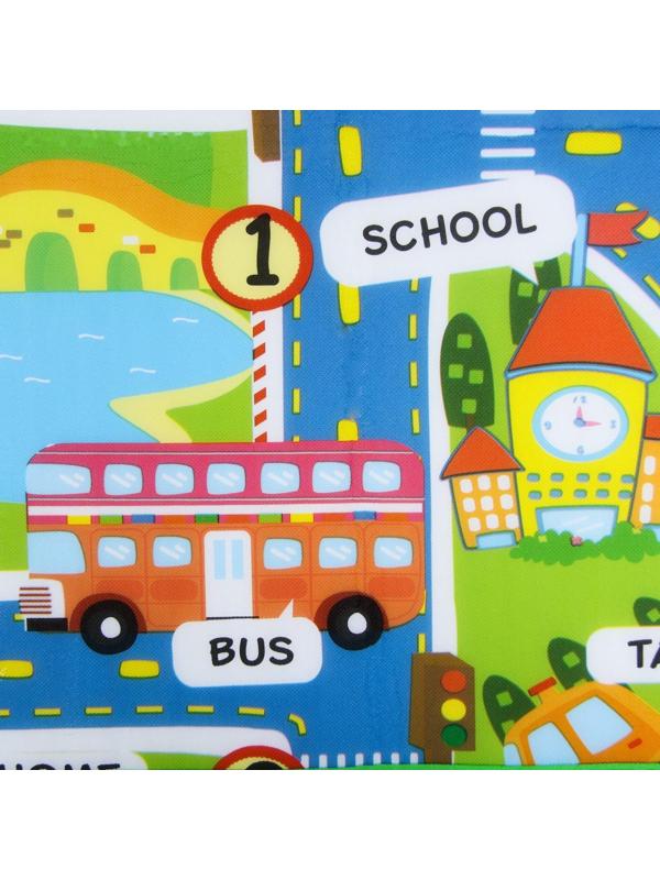 Коврик детский на фольгированной основе «Транспорт и дороги», размер 180х100 см