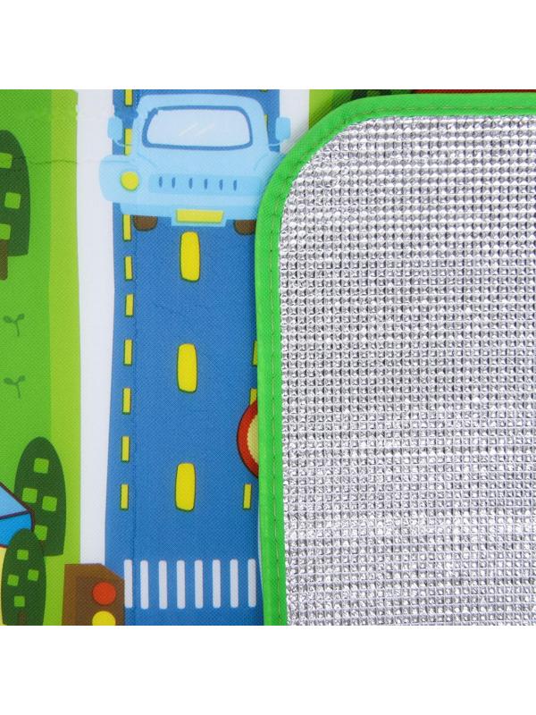 Коврик детский на фольгированной основе «Транспорт и дороги», размер 180х100 см