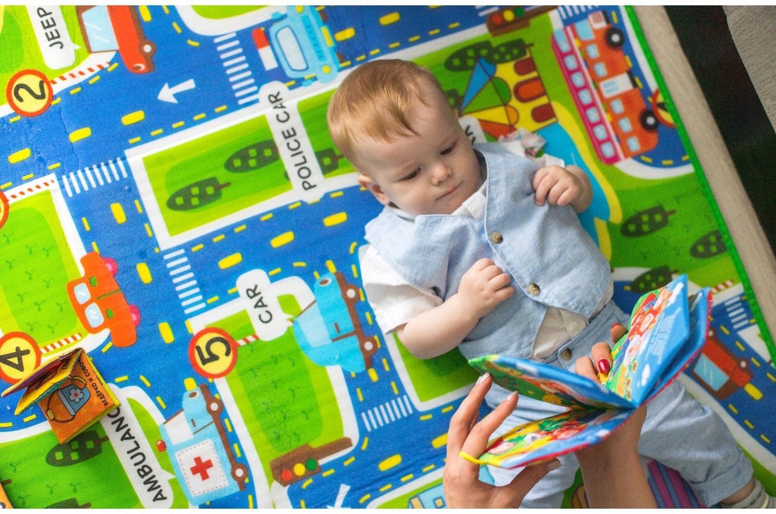 Коврик детский на фольгированной основе «Веселые дороги», размер 180х150 см