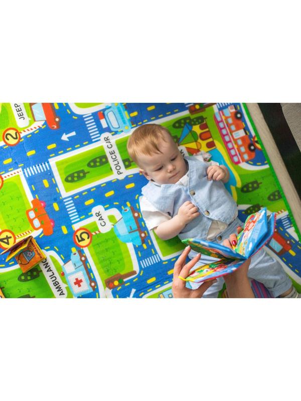 Коврик детский на фольгированной основе «Веселые дороги», размер 180х150 см