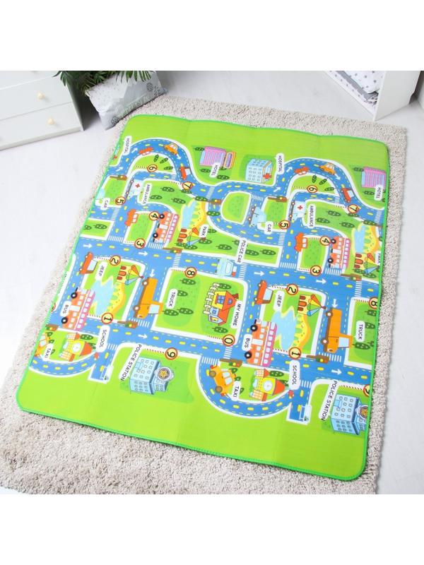Коврик детский на фольгированной основе «Веселые дороги», размер 180х150 см