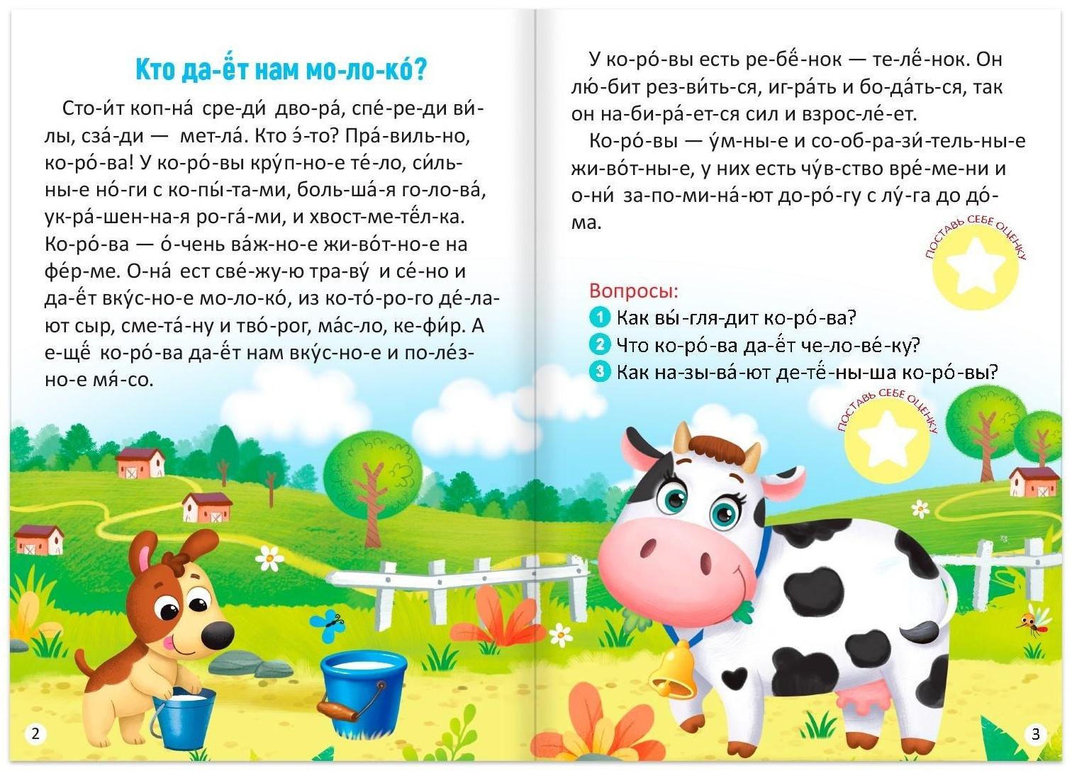 «Читаем по слогам» Книги набор с наклейками, 4 шт. по 12 стр.