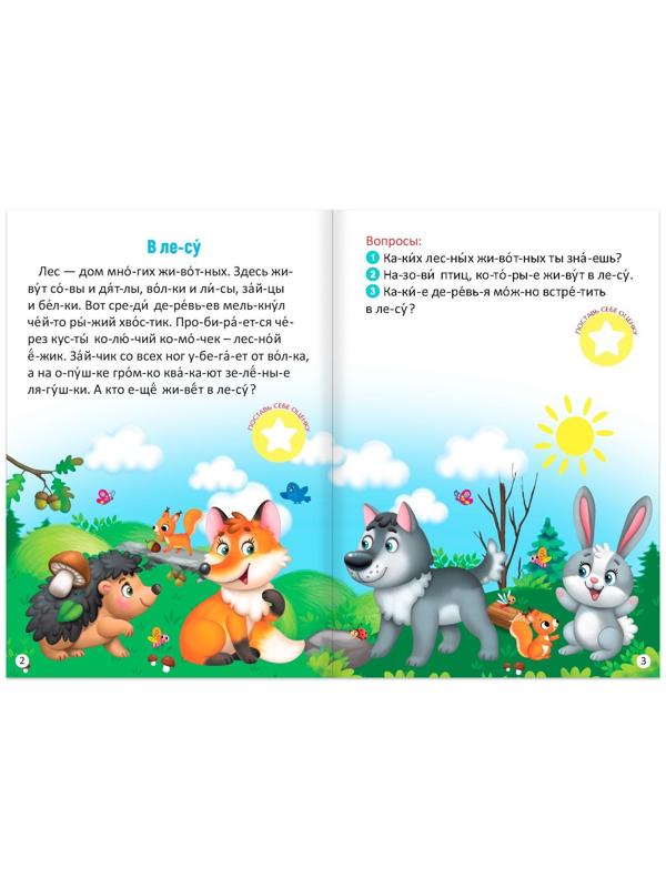 «Читаем по слогам» Книги набор с наклейками, 4 шт. по 12 стр.