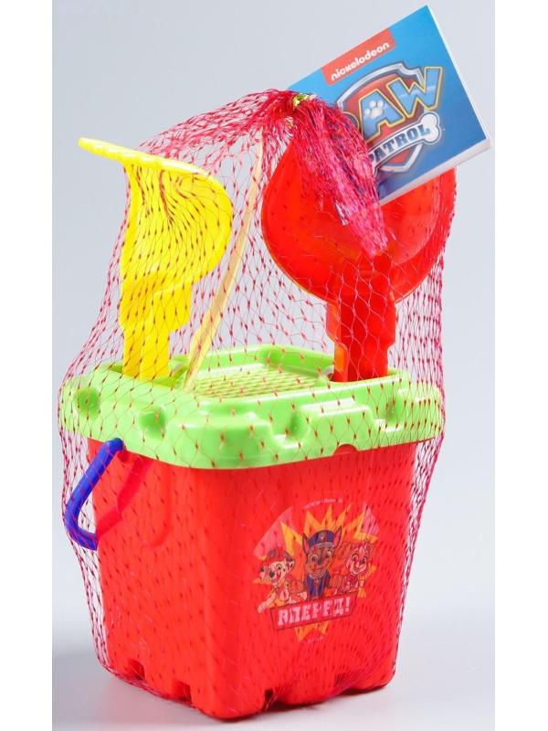 Набор для игры с песком «Вперёд команда» Paw Patrol: ведро-крепость малое, ситечко, совок, МИКС