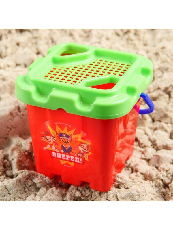 Набор для игры с песком «Вперёд команда» Paw Patrol: ведро-крепость малое, ситечко, совок, МИКС
