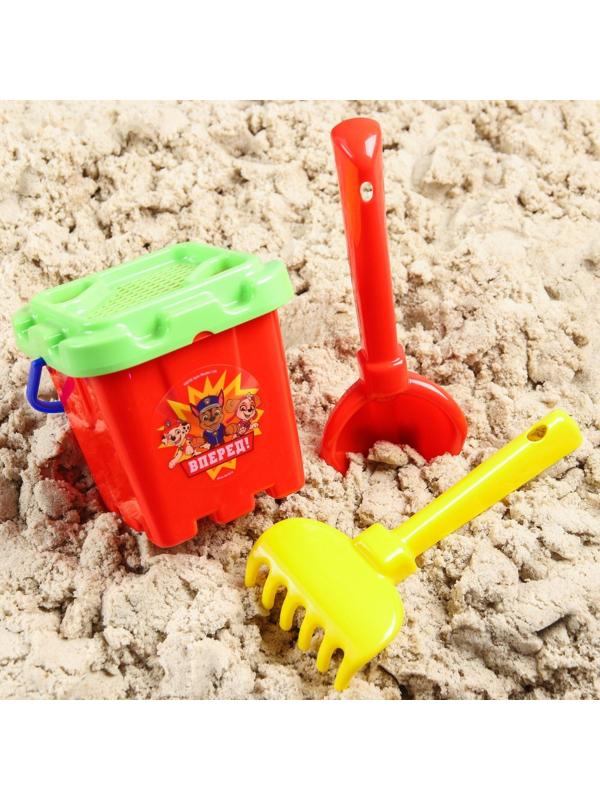 Набор для игры с песком «Вперёд команда» Paw Patrol: ведро-крепость малое, ситечко, совок, МИКС
