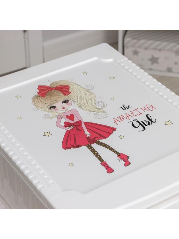 Комод детский 4-х секционный «Красотка», цвет белый