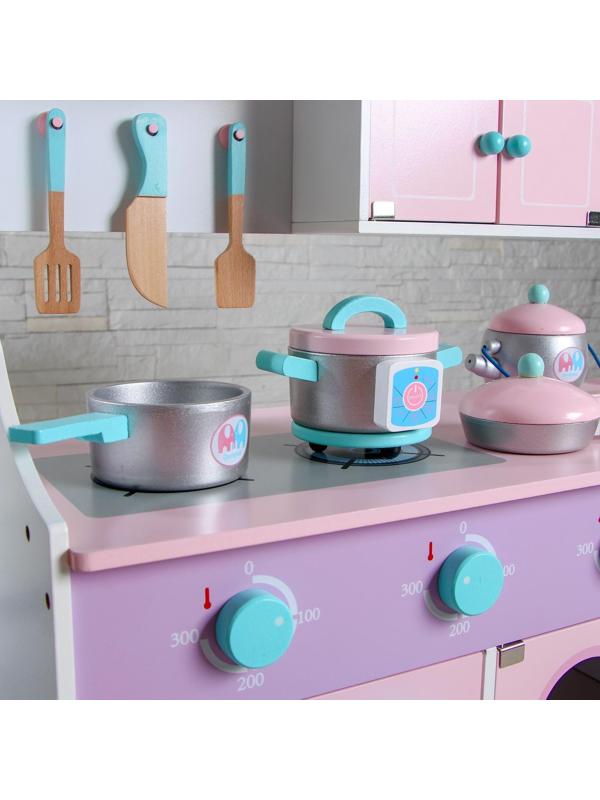 Игровой набор, кухонный модуль «Домик» деревянная посуда в наборе