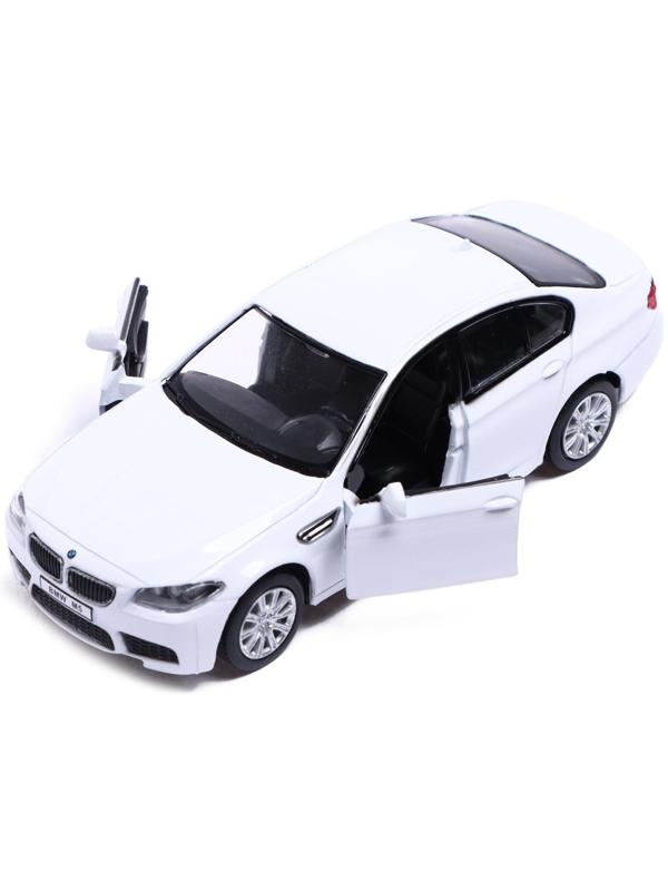 Машина металлическая BMW M5, 1:32, открываются двери, инерция, цвет белый