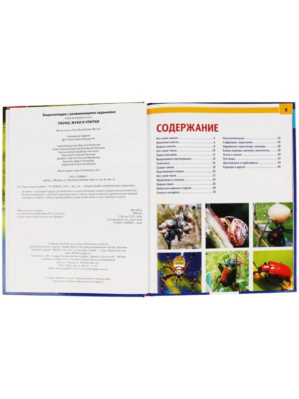 Энциклопедия А4 «Пауки, жуки, улитки»