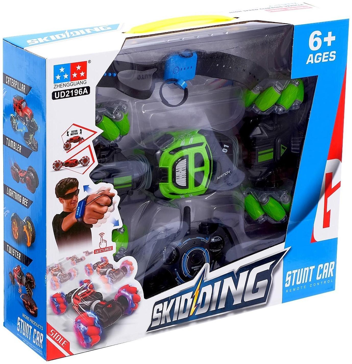 Машинка-перевёртыш HYPER SKIDDING с управлением жестами, свет, масштаб 1:16, цвет зелёный