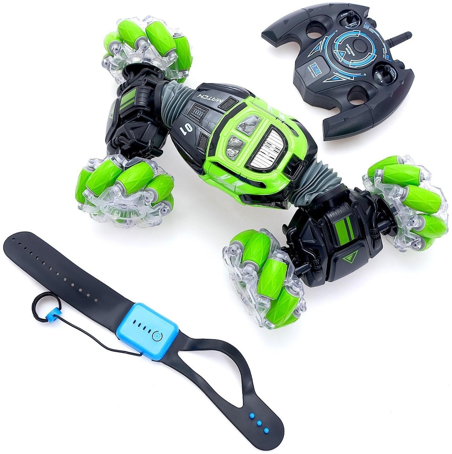 Машинка-перевёртыш HYPER SKIDDING с управлением жестами, свет, масштаб 1:16, цвет зелёный