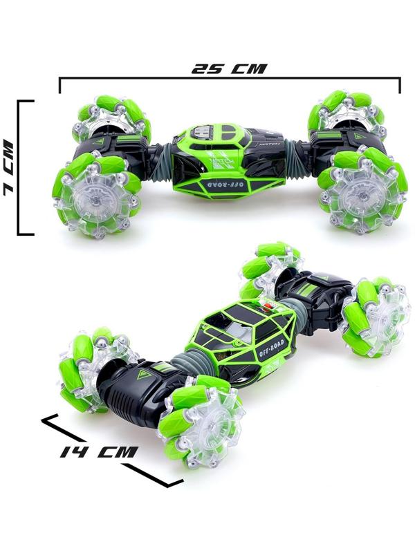 Машинка-перевёртыш HYPER SKIDDING с управлением жестами, свет, масштаб 1:16, цвет зелёный