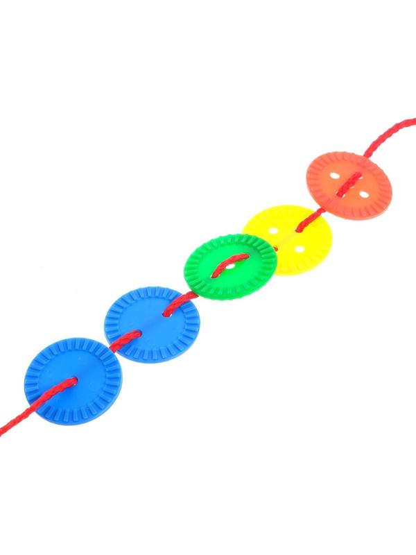 Шнуровка «Развивающие пуговки», 40 шт., шнурки, по методике Монтессори