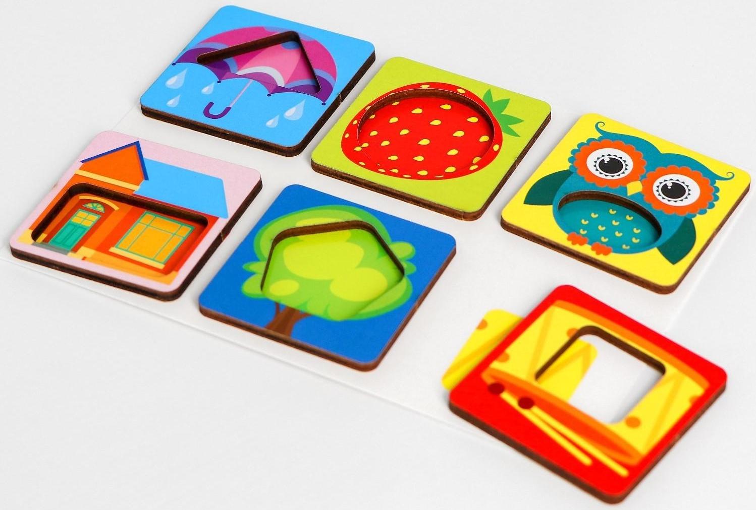 Умное лото. Изучаем форму и цвет, 24 фишки