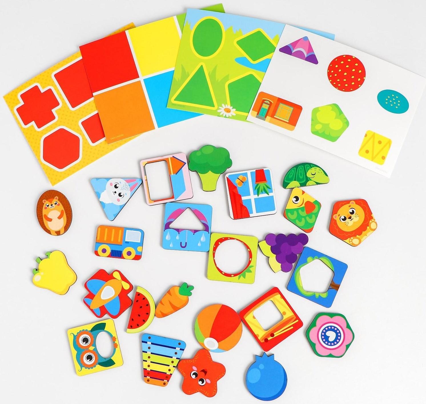 Умное лото. Изучаем форму и цвет, 24 фишки