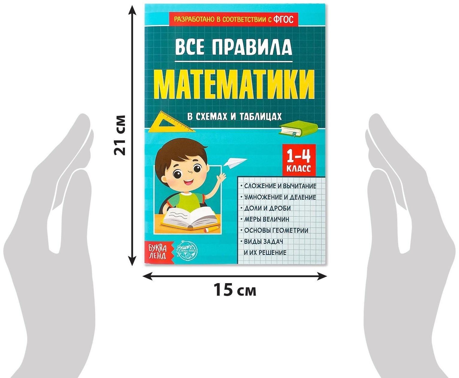 Сборник для 1–4 классов «Все правила математики», 44 стр.