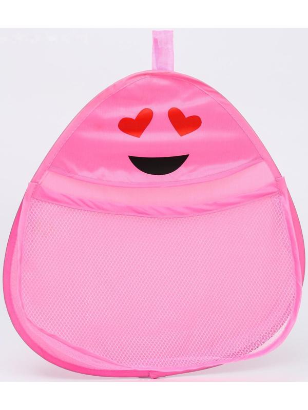 Сетка для хранения игрушек в ванной с петелькой «Смайлик», цвет розовый