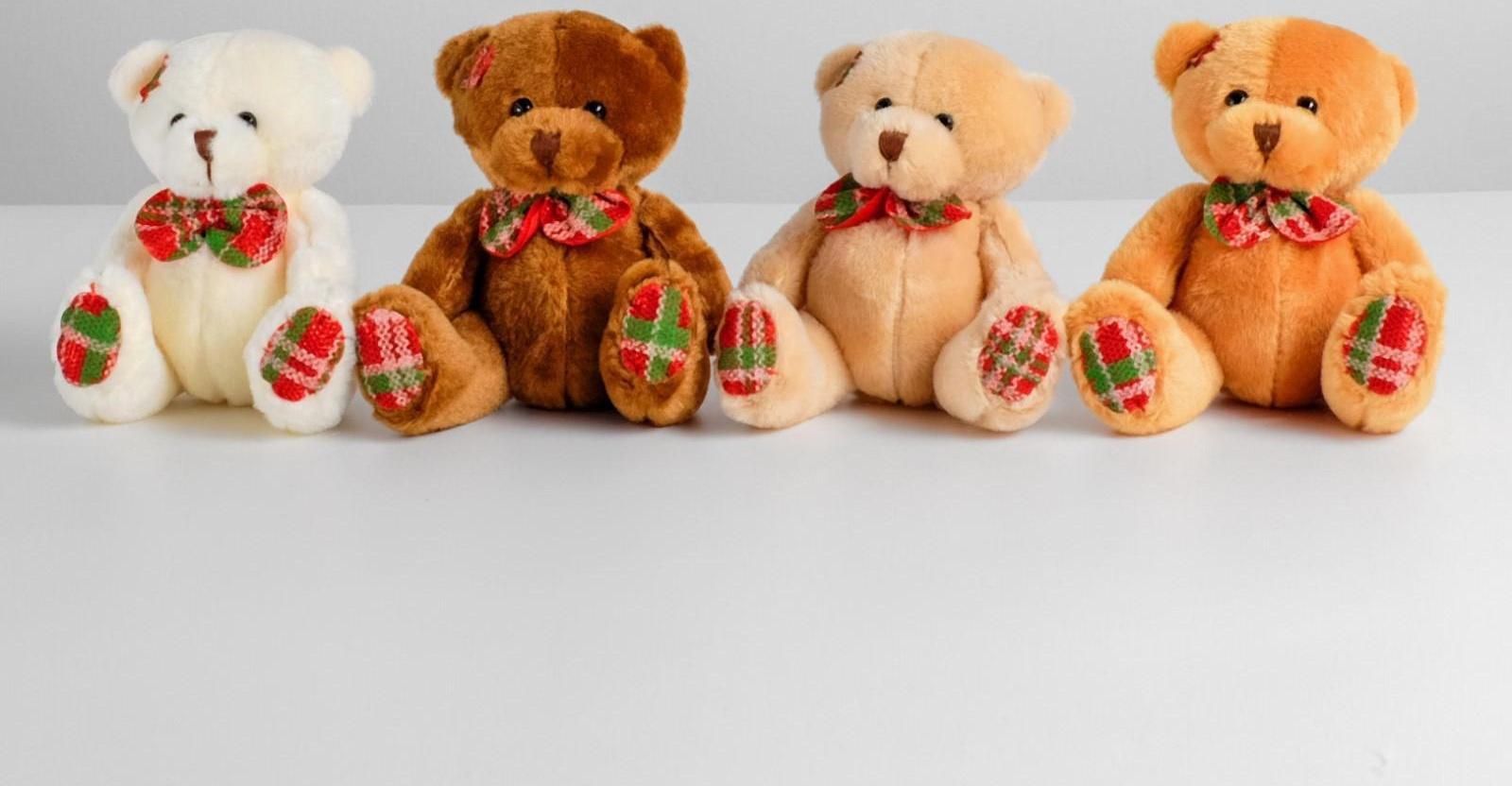 Мягкая игрушка «Мишутка с бантом в клетку», цвета МИКС