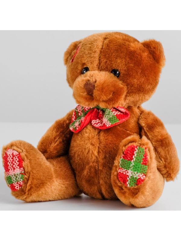 Мягкая игрушка «Мишутка с бантом в клетку», цвета МИКС