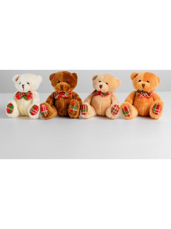 Мягкая игрушка «Мишутка с бантом в клетку», цвета МИКС