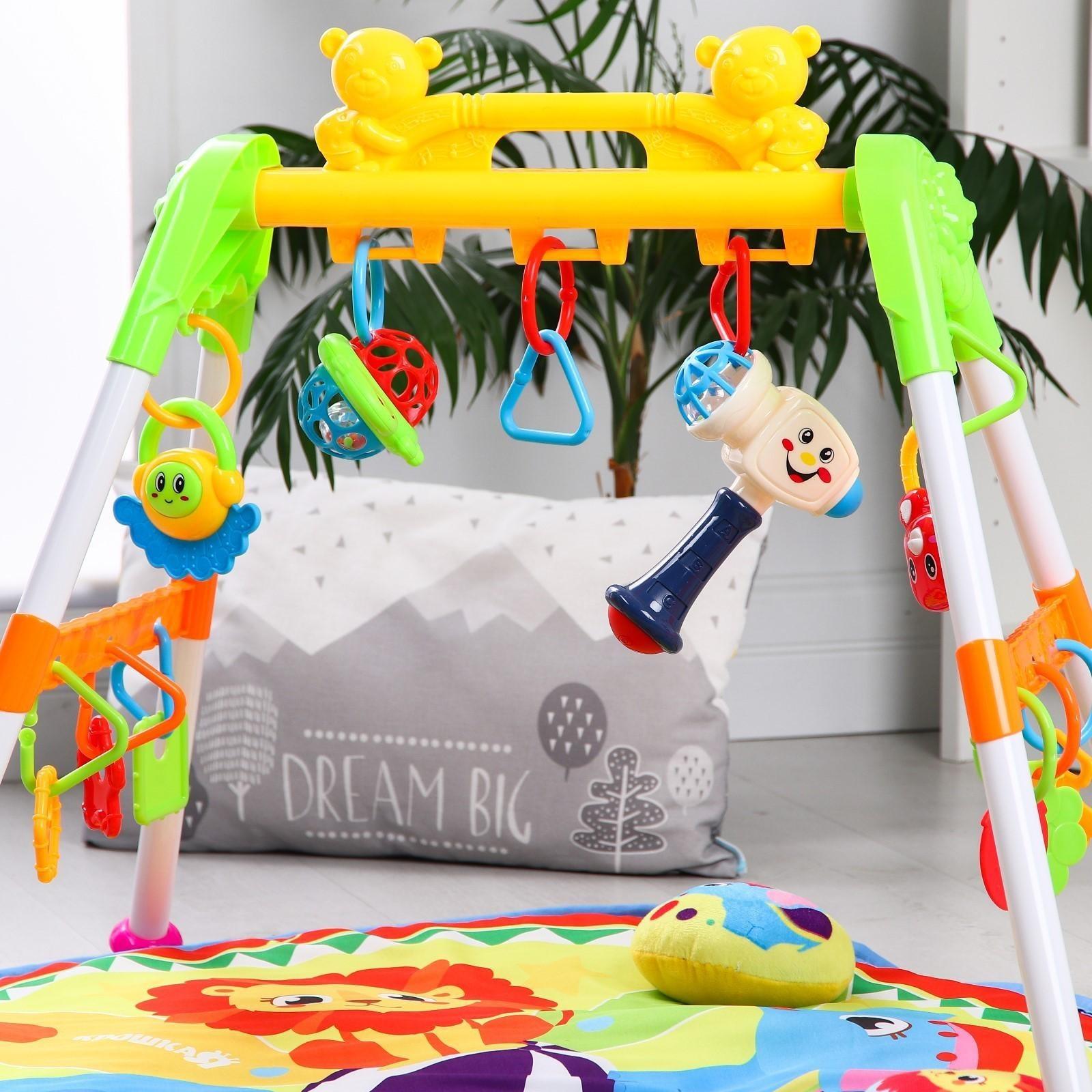 Игровой развивающий центр «Африка», с ковриком и погремушками 7 штук