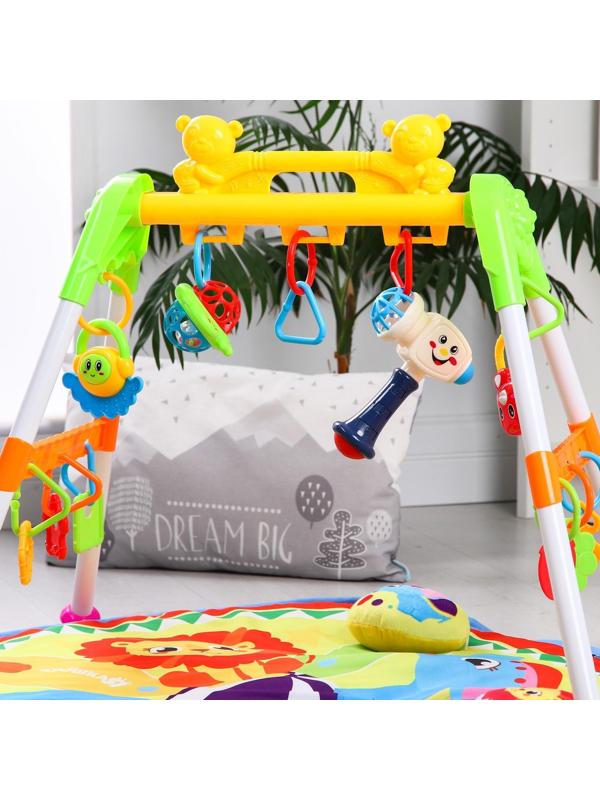 Игровой развивающий центр «Африка», с ковриком и погремушками 7 штук